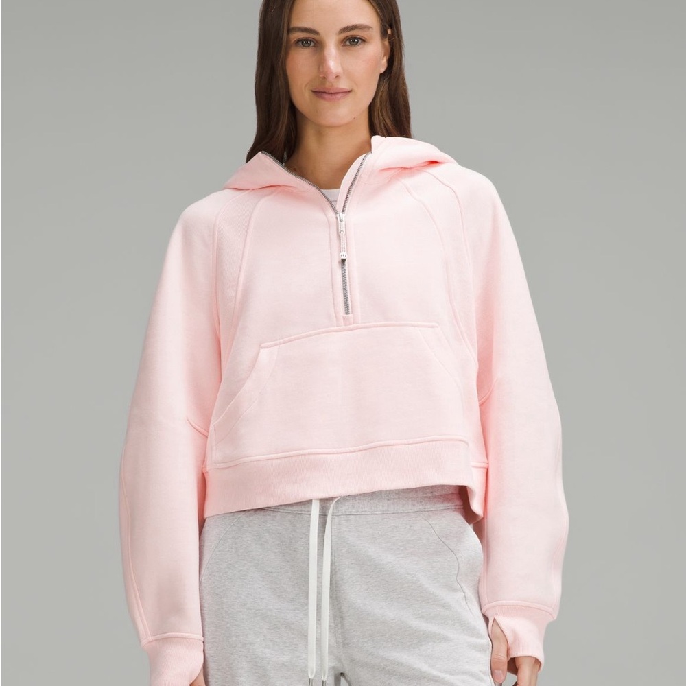 Lululemon Scuba Oversized Half-Zip Hoodie M/L Strawberry Milkshake Light Pink